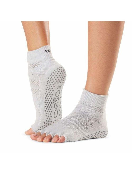 ToeSox Grip Pilates Barre Socks - Non Slip Ankle Half Toe for Yoga & Ballet