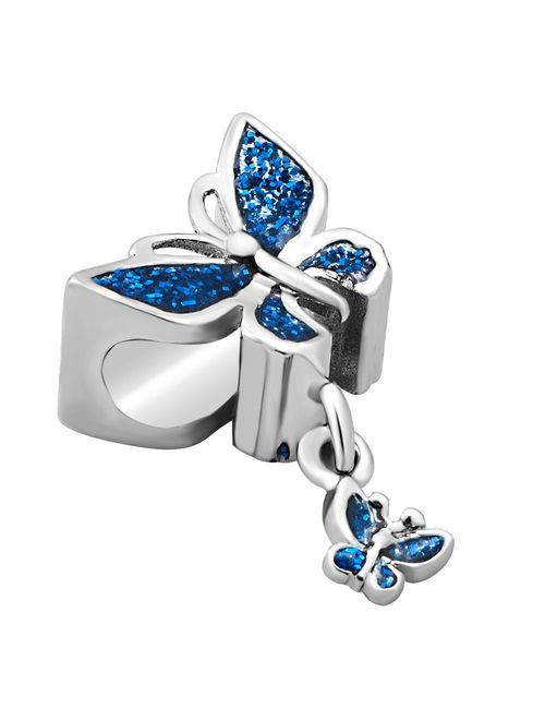Third Time Charm Dangle Colorful Butterfly Charm Beads For Bracelets