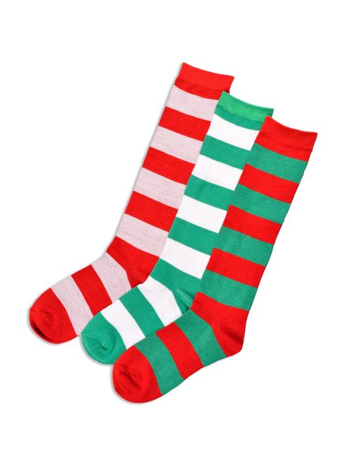 TeeHee Christmas and Holiday Fun Knee High Socks for Women 3 Pair Pack