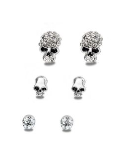 EVBEA Cute Skull Studs Womens Gothic Cool Statement Skeleton Jewelry Candy Skull Earrings