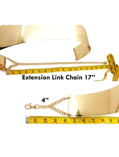 Metal Polished Plain Mirror Waist Chain Belt in Gold, Silver, Rose Gold Tone