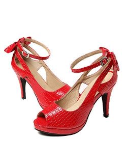 getmorebeauty Women's High Heels Shoes Ankle Straps Dress Heeled Sandals