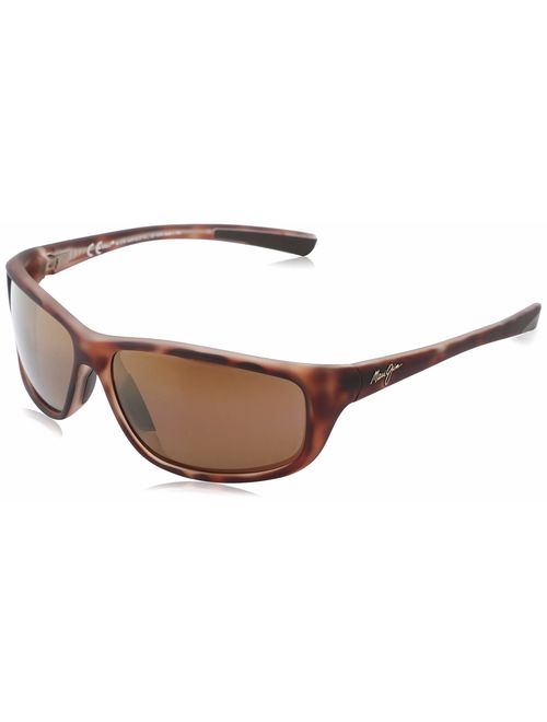 Maui Jim Spartan Reef 278-02 | Polarized Gloss Black Wrap Frame Sunglasses, Patented PolarizedPlus2 Lens Technology