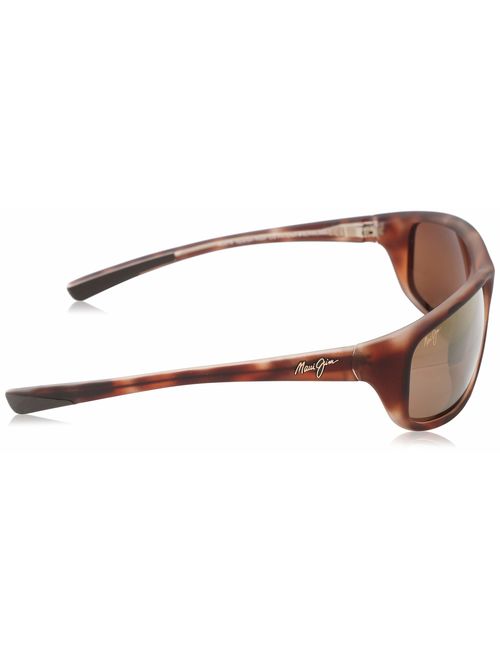 Maui Jim Spartan Reef 278-02 | Polarized Gloss Black Wrap Frame Sunglasses, Patented PolarizedPlus2 Lens Technology