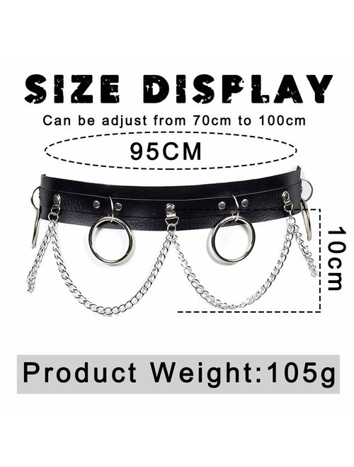 Victray Punk Leather Waist Chains Beach Ring Body Chain Fashion Rave Belts Body Accessories Jewelry for Women and Girls