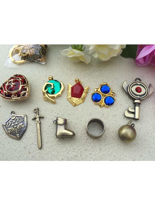 The Legend of Zelda Twilight Princess & Hylian Shield & Master Sword finest collection sets keychain/necklace/jewelry series