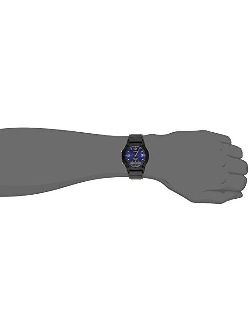 Casio Men's Blue Dial Ana-Digi Watch, Black Resin Strap
