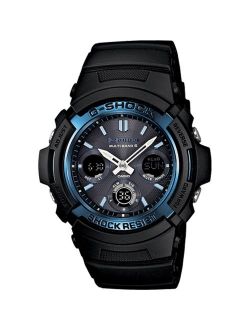 Men's G-Shock Solar-Atomic Analog-Digital Watch, Black/Blue