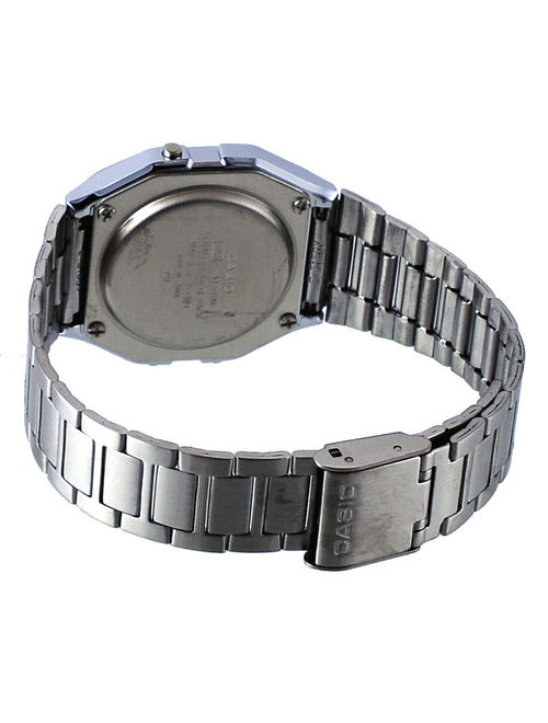 Casio A158W-1 Men's Vintage Metal Band Alarm Chronograph Casual Digital Watch