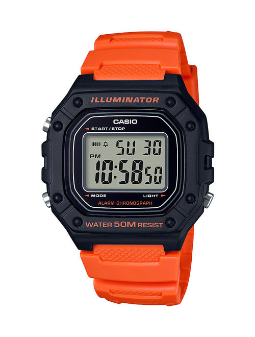 Casio Men's Large Case Digital Sport Watch - Orange/Black W218H-4B2