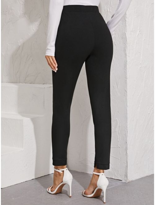 Shein Elastic Waist Split Hem Pants