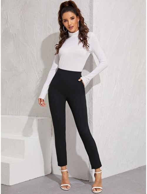 Shein Elastic Waist Split Hem Pants