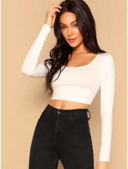 Solid Fitted Crop Top