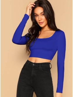 Solid Fitted Crop Top