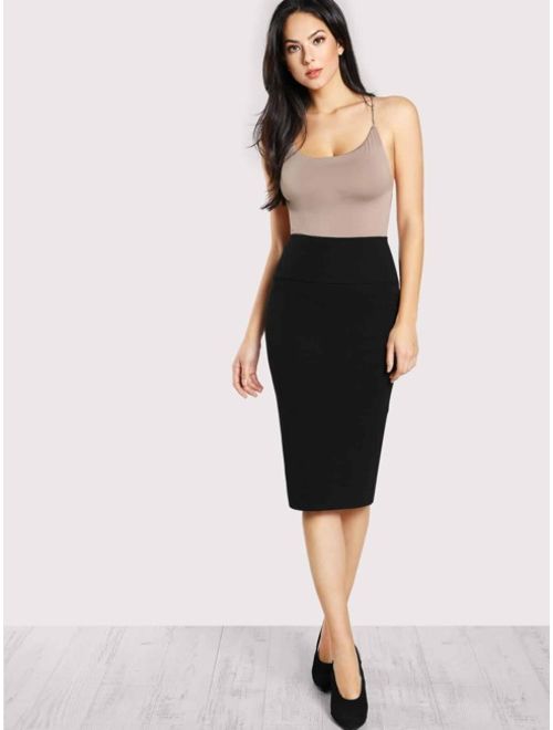 Shein Elastic Waist Pencil Skirt