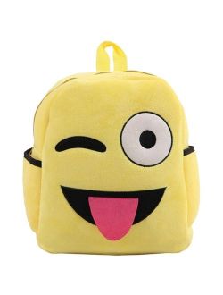Emoji Baby Deluxe Yellow Fabric 'Show Your Emoticon' Face Plush Kids Backpack