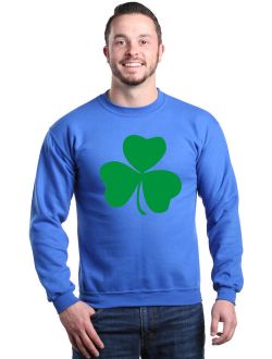 Shop4Ever Men's Lucky Irish Shamrock Clover St. Patrick's Day Crewneck Sweatshirt