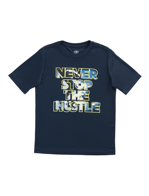 Athletic Works Boys 4-18 & Husky Crew Neck Short Sleeve Active & Graphic T-Shirt, 2-Pack Bundle