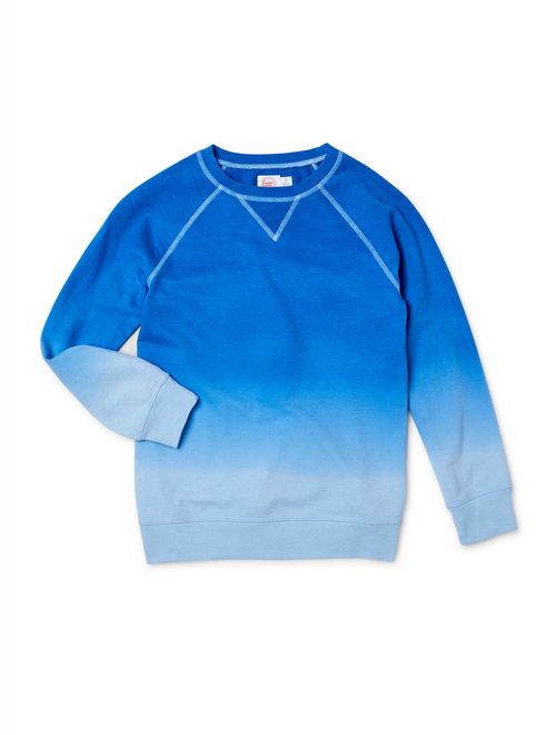 Wonder Nation Boys and Husky Boys Dip Dye Sweatshirt