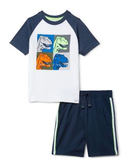 Boys 4-10 Dino T-Shirt & Shorts 2-Piece Outfit Set