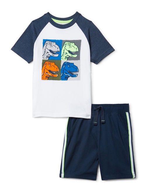 365 Kids from Garanimals Boys 4-10 Dino T-Shirt & Shorts 2-Piece Outfit Set