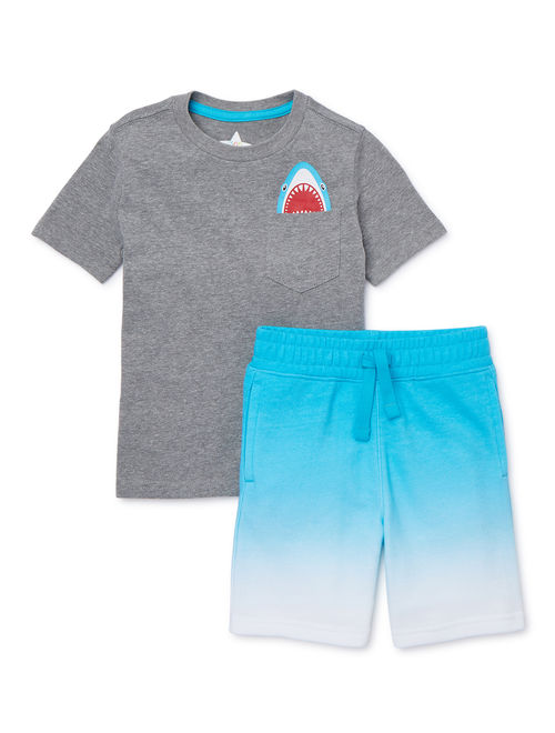365 Kids from Garanimals Boys 4-10 Shark Kid-Pack with T-Shirts, Cargo Shorts, Knit Shorts, and Polo Shirt, 8-Piece Outfit Set
