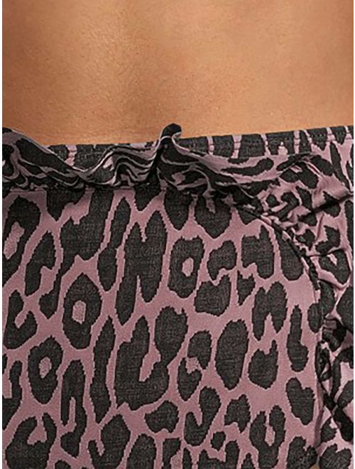 JUICY COUTURE LADIES 2 PC BRALETTE WITH RUFFLE DETAIL AND HI WAISTED BOTTOM IN TEXTURED DETAIL