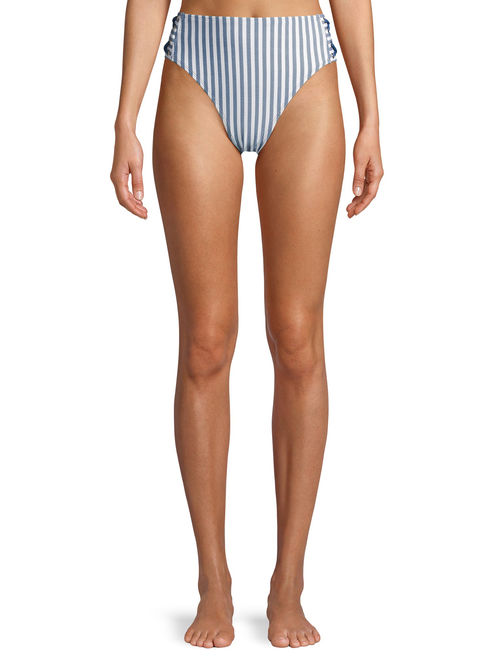 Time and Tru Women's Mini Stripe Printed Swimsuit Bottom
