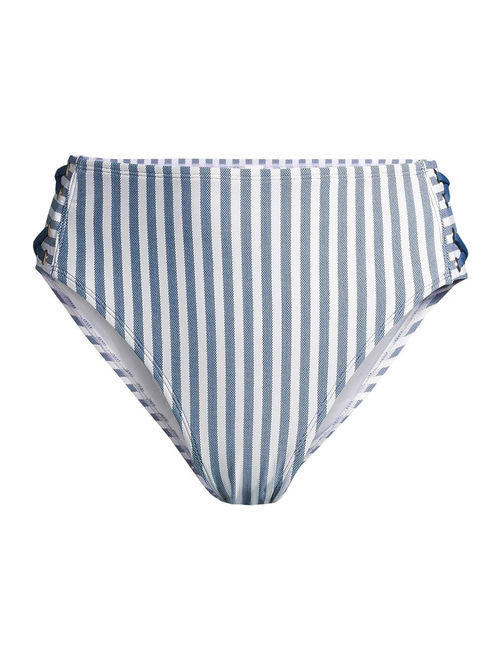 Time and Tru Women's Mini Stripe Printed Swimsuit Bottom
