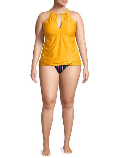 Time and Tru Women's Plus Size Keyhole Tankini Swimsuit Top
