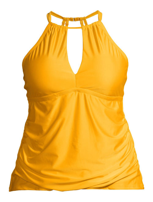 Time and Tru Women's Plus Size Keyhole Tankini Swimsuit Top