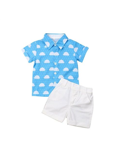 Infant Baby Boys Kids Summer Clothes T-shirt Tops + Shorts Pants Outfits Set