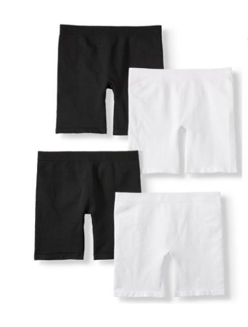 Wonder Nation Girls Underwear, 4 Pack 100% Underskirt Cotton Panties (Little Girls & Big Girls)