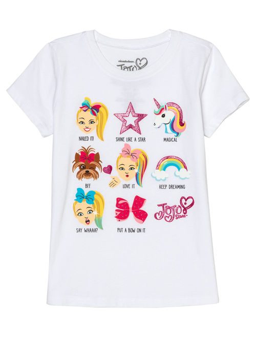 Jojo Siwa Girls 4-16 Foil & Neon Jojo & Bow Bow Glitter Graphic T-Shirts, 2-Pack