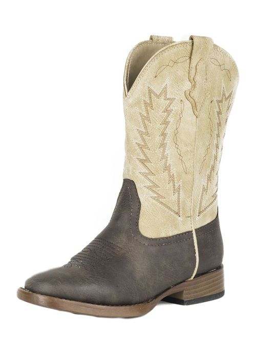 Roper Western Boots Boys Billy Square Toe Brown 09-018-1900-0079 BR
