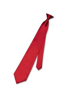 Biagio CLIP-ON NeckTie Solid DARK RED Color Men's Neck Tie