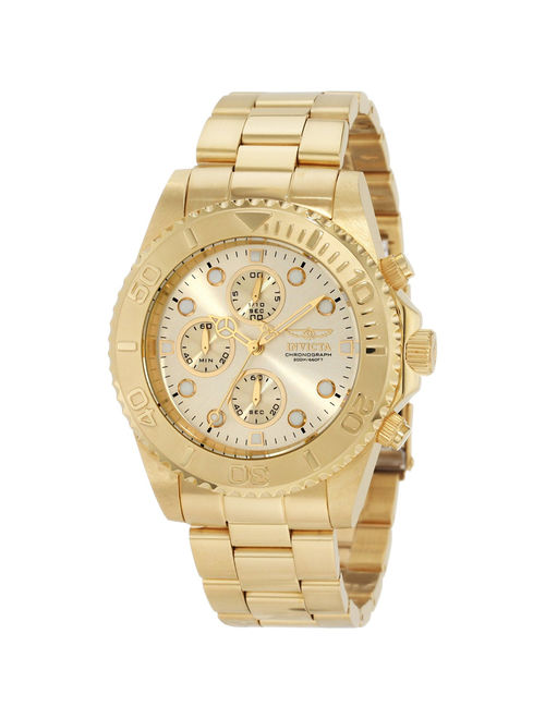 Invicta Men's 1774 Pro Diver Gold Tone Stainless Steel Chronograph Dive Watch