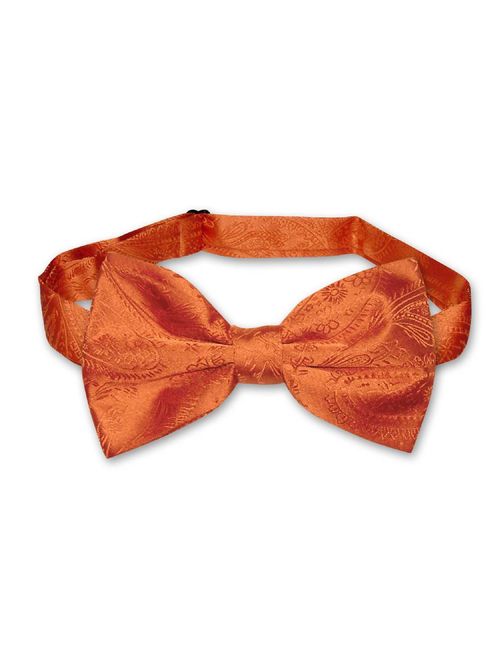 Vesuvio Napoli BOWTIE Burnt Orange Color Paisley Men's Bow Tie for Tuxedo Suit
