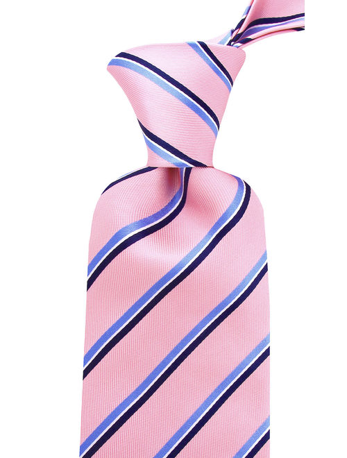 Scott Allan Men's 100% Silk Pink Striped Necktie