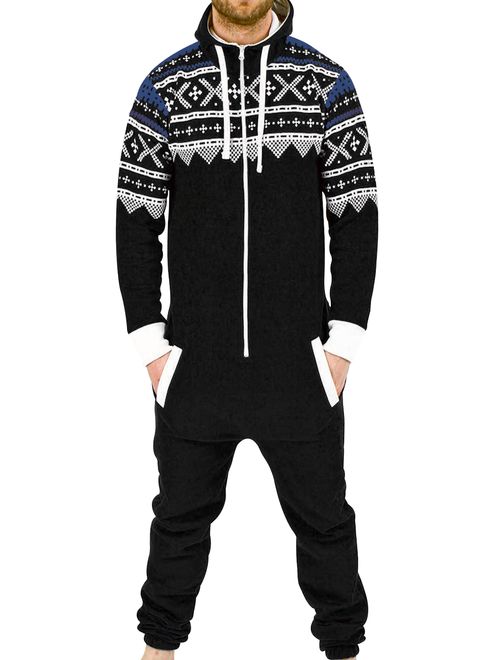 SkylineWears Mens Fashion One Piece Jumpsuit One Piece non Footed Pajamas