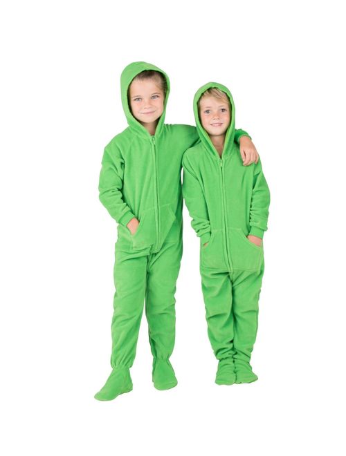 Footed Pajamas - Family Matching Shamrock Green Hoodie Onesies for Boys, Girls, Men, Women and Pets (Adult - Small Plus/Wide (Fits 5'3 - 5'6"))