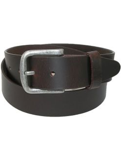 Size 34 Mens Leather Removable Buckle Bridle Belt, Brown