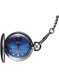 Visol Lazuli Japanese Quartz Pocket Watch