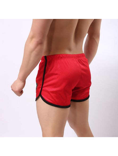 Meihuida Men's Summer Breathable Shorts Gym Sports Running Sleep Casual Short Pants