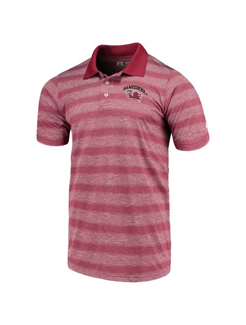 Men's Russell Athletic Garnet South Carolina Gamecocks Classic Striped Polo