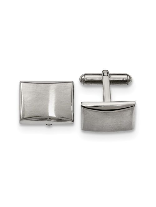 Solid Stainless Steel Men's and Brushed Cufflinks
