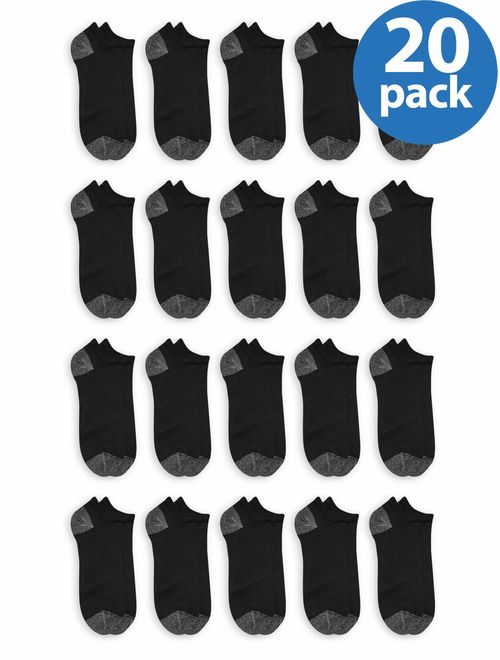 Athletic Works Men's No Show Socks Extra Value 20 Pack
