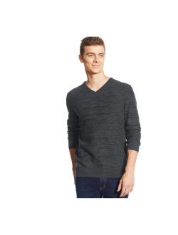 Mens V-Neck Pullover Sweater, Black, X-Large