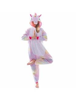 Unisex Adult Pajama Plush Onesie One Piece Unicorn Animal Costume
