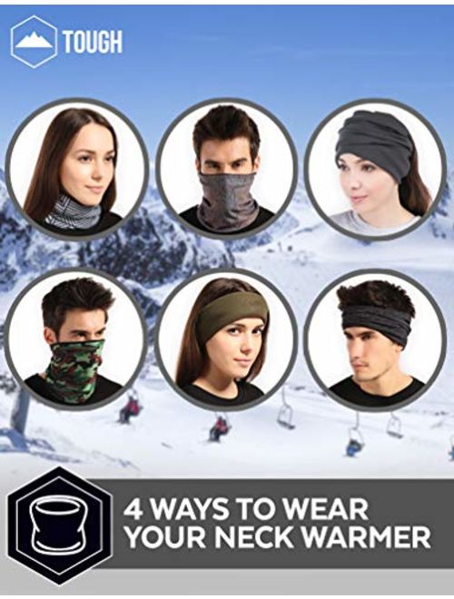 Tough Headwear Womens Neck Warmer-Winter Fleece Neck Gaiter & Ski Tube Scarf - Cold Weather Cover, Mask & Shield for Running, Snowboarding-Ultimate Comfort, Thermal Ret